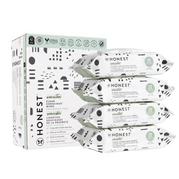 The Honest Company Clean Conscious Sensitive & Fragrance Free Baby Wipes 4 Pk, 288 ct