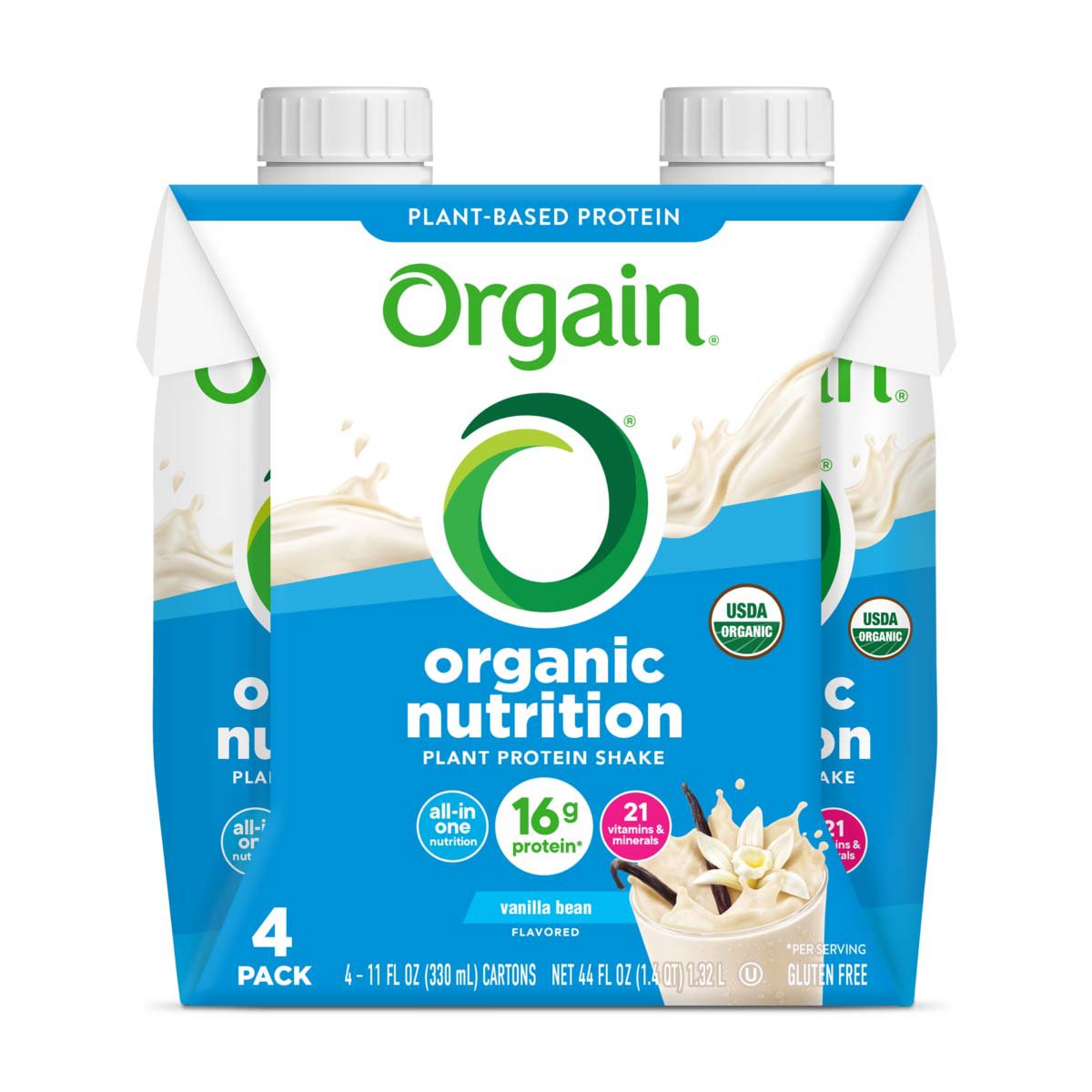 Orgain Organic Nutrition Protein Shakes, 16g Vanilla Bean, 11 oz Shop Diet & fitness at HEB