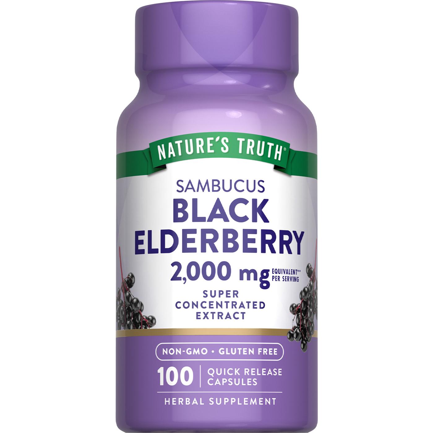 Nature's Truth Sambucus Black Elderberry 2,000 mg Capsules; image 1 of 4