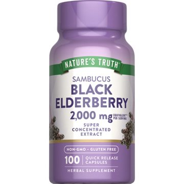 Nature's Truth Sambucus Black Elderberry 2,000 mg Capsules, 100 ct