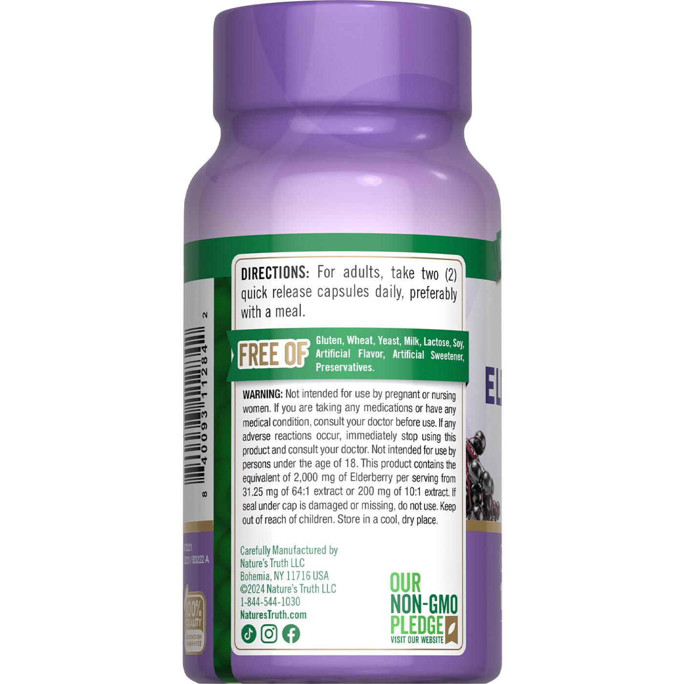 Nature's Truth Sambucus Black Elderberry 2,000 mg Capsules; image 2 of 4