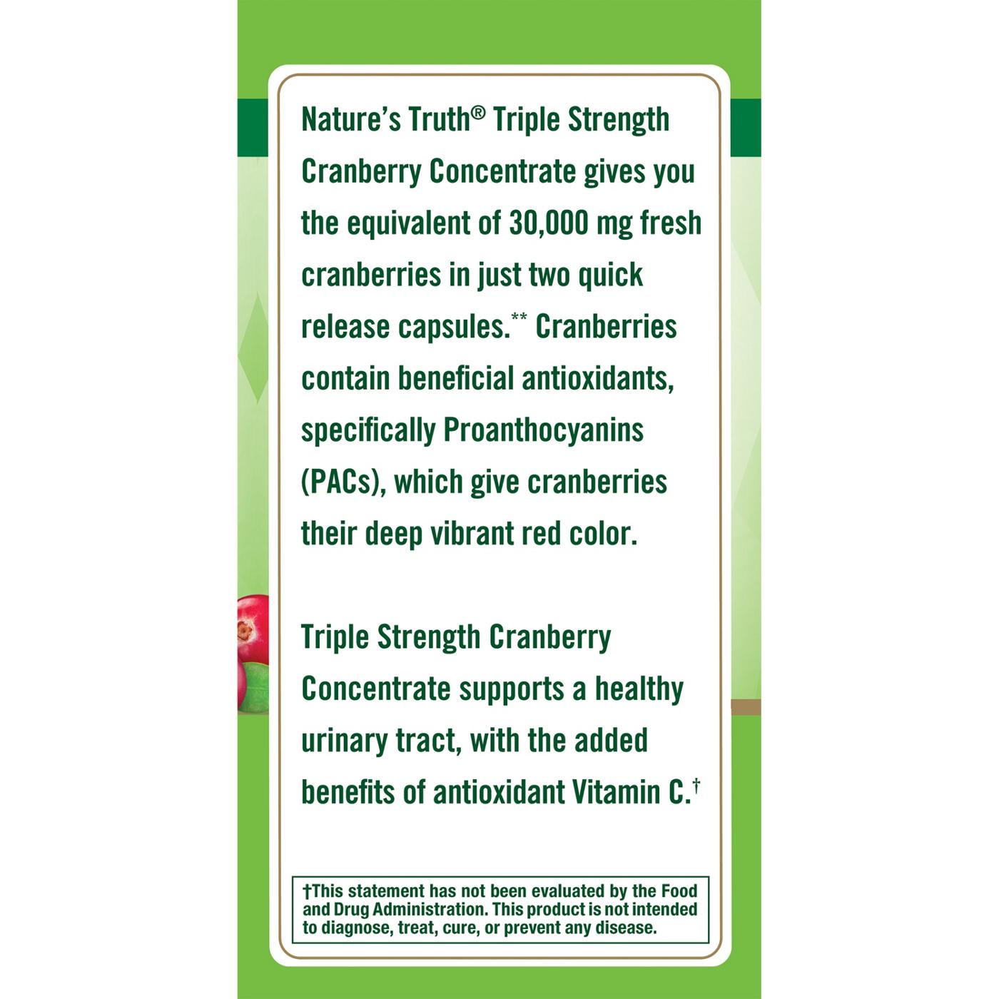 Nature's Truth Triple Strength Cranberry Concentrate Capsules - 15000 mg; image 3 of 5