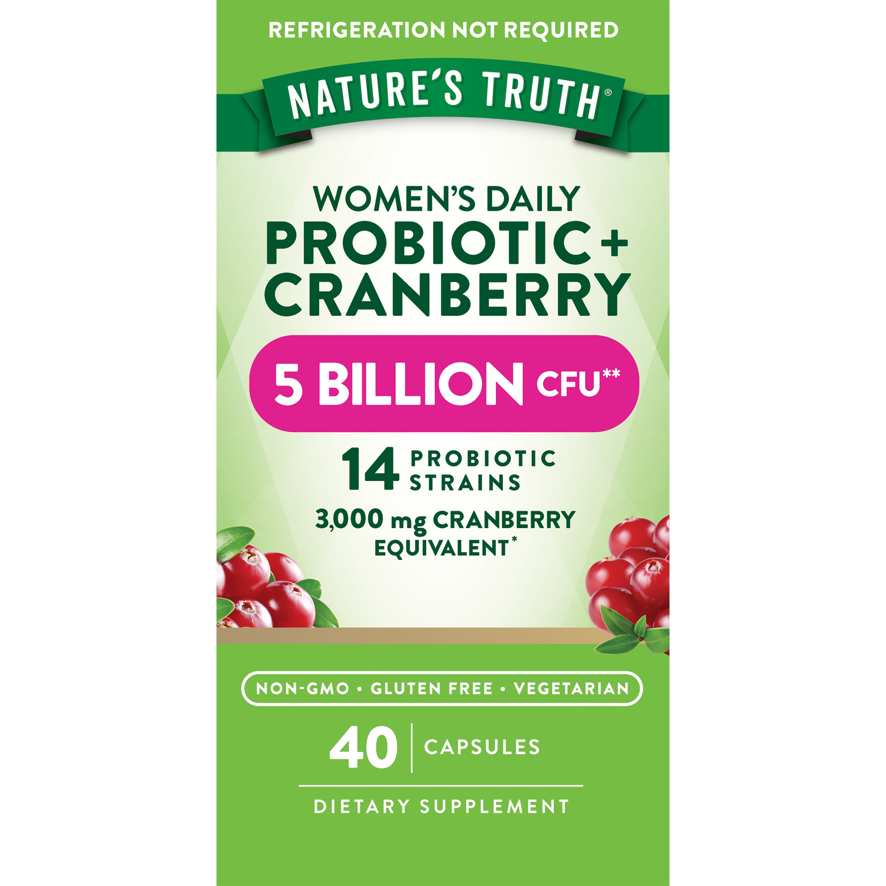 Nature's Truth Women's Probiotic + Cranberry Vegetarian Capsules - Shop ...