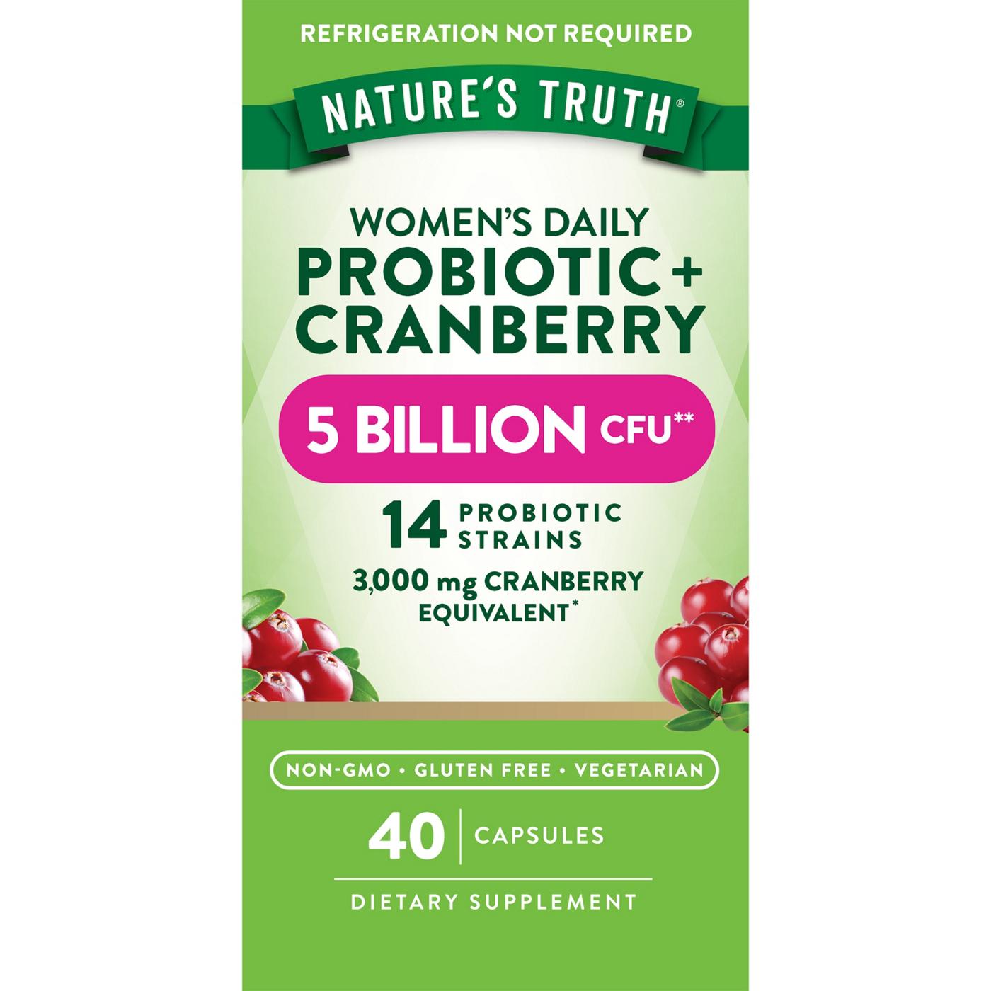 Nature's Truth Women's Probiotic + Cranberry Vegetarian Capsules; image 1 of 4