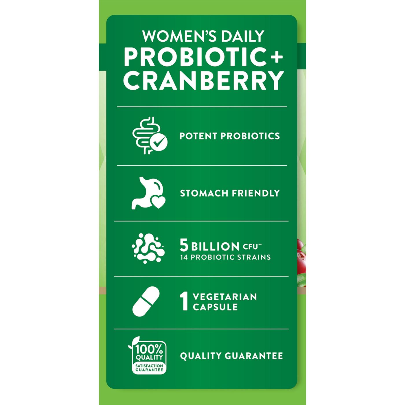 Nature's Truth Women's Probiotic + Cranberry Vegetarian Capsules; image 4 of 4