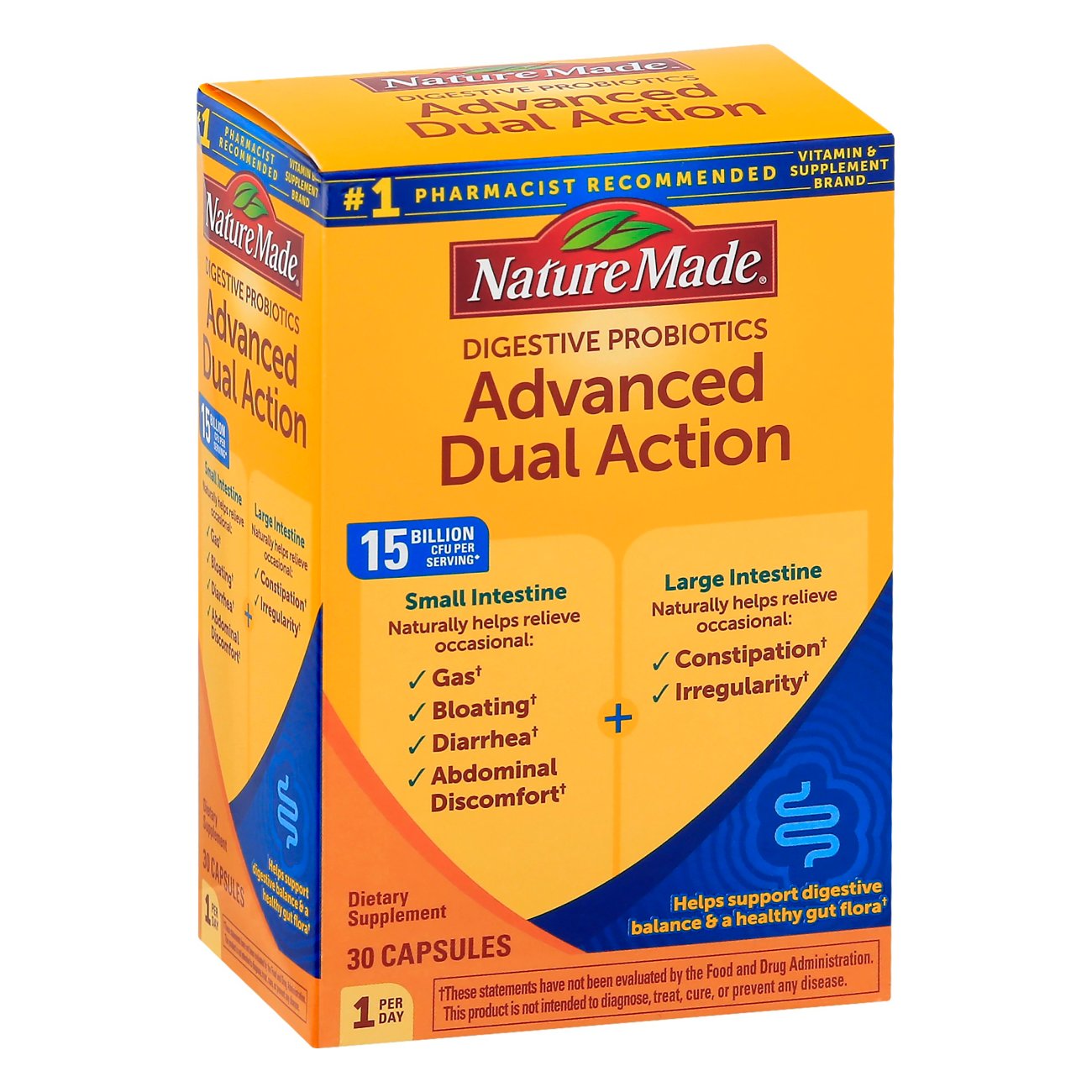 Nature Made Digestive Probiotic Advanced Dual Action Capsules Shop Diet And Fitness At H E B