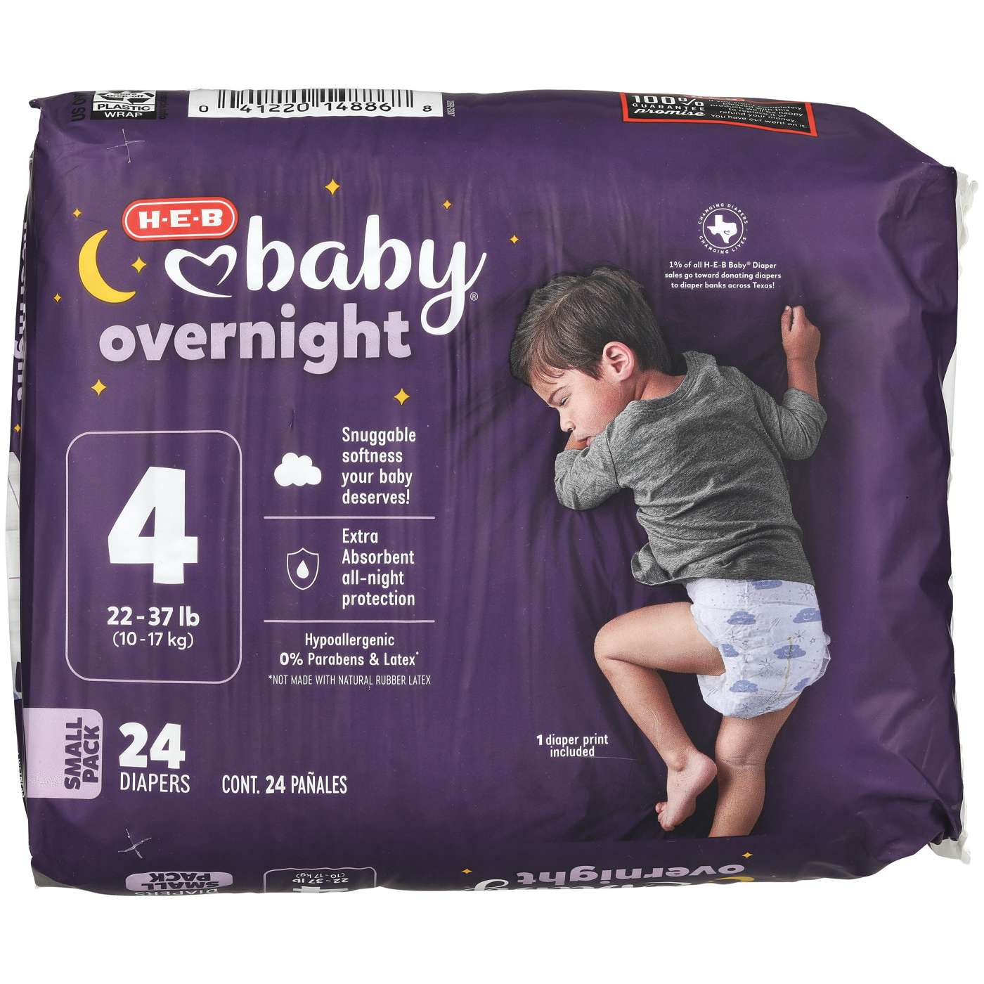 H-E-B Baby Small Pack Overnight Diapers – Size 4; image 1 of 2