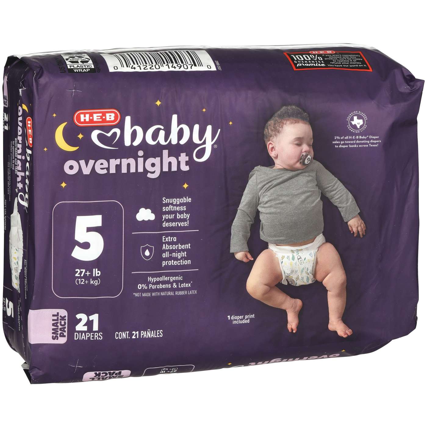 H-E-B Baby Overnight Diapers – Size 5; image 2 of 2