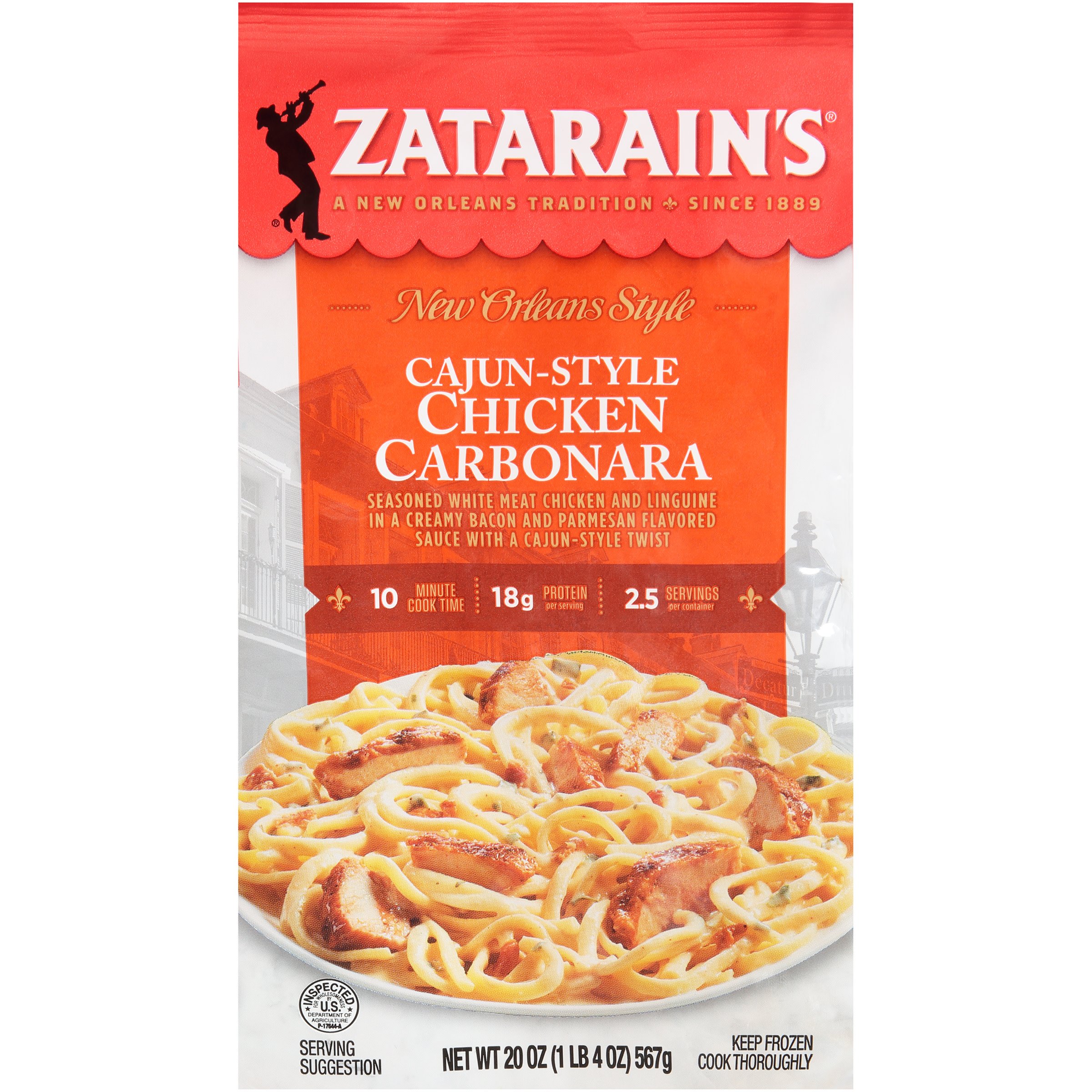 Zatarain's Frozen Meal - Blackened Chicken Alfredo, 24 oz Packaged Meals