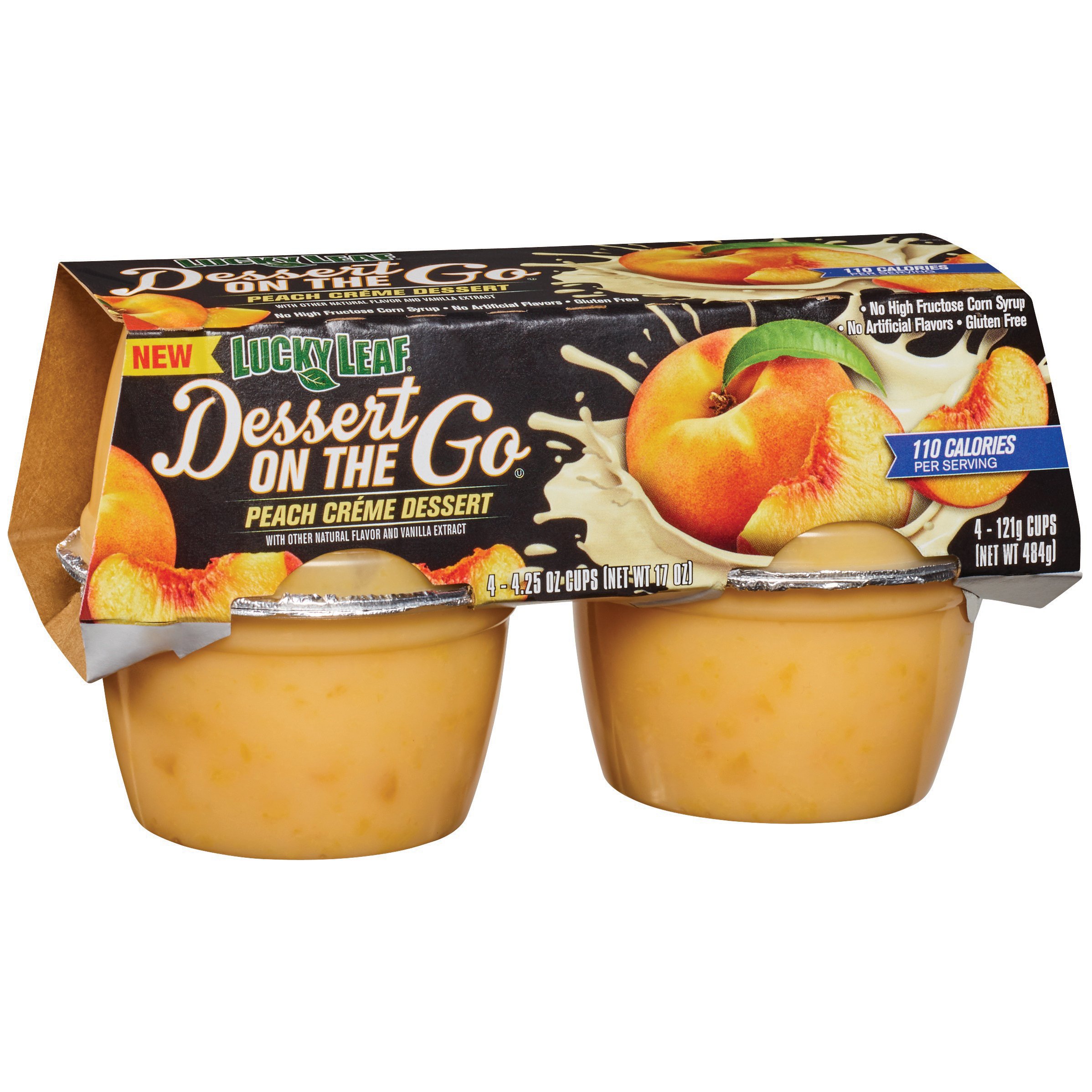 Lucky Leaf Dessert on the Go Peach Creme Cups Shop Pudding & Gelatin