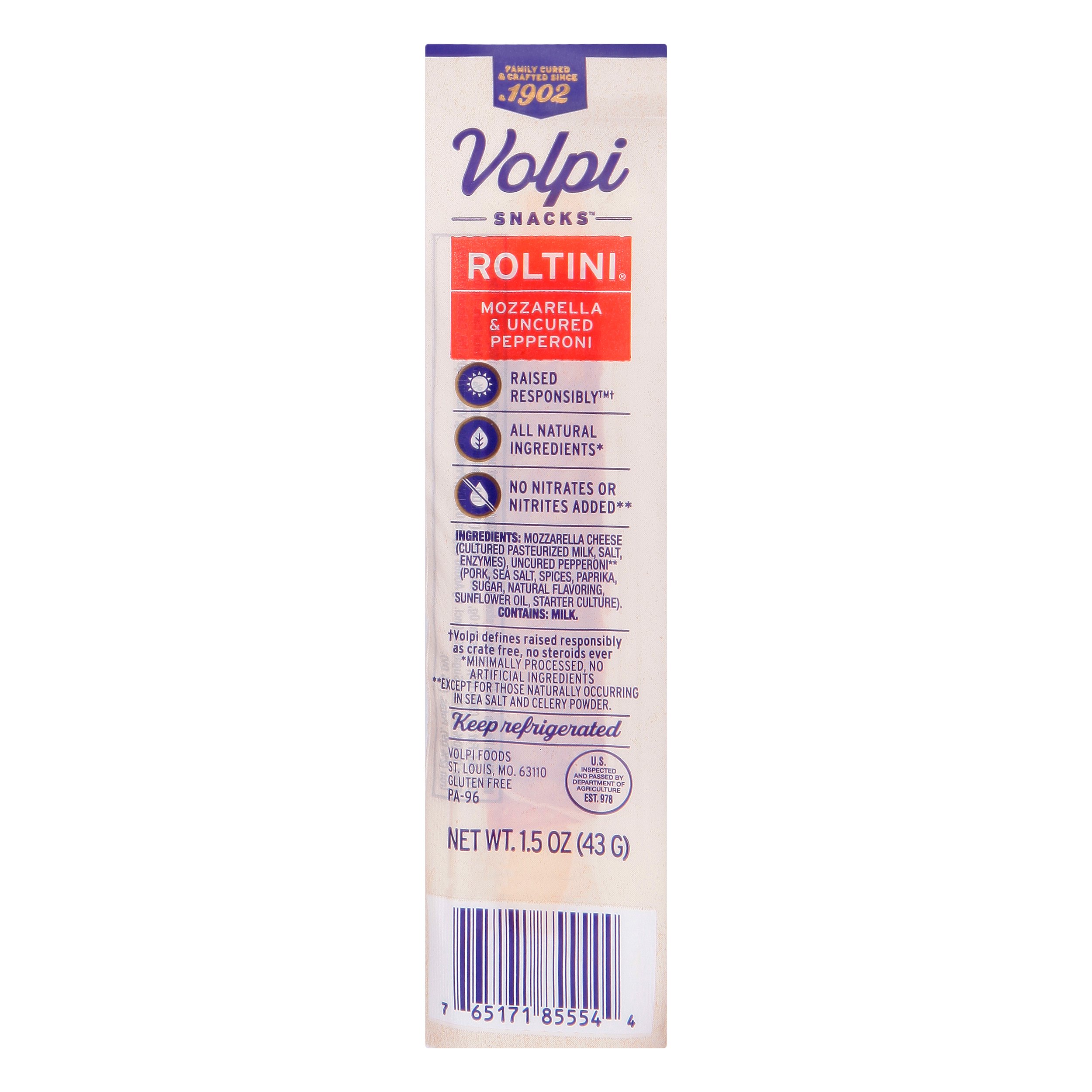 Volpi Roltini Single Cheese Snacks - Mozzarella & Pepperoni, 1.5 oz