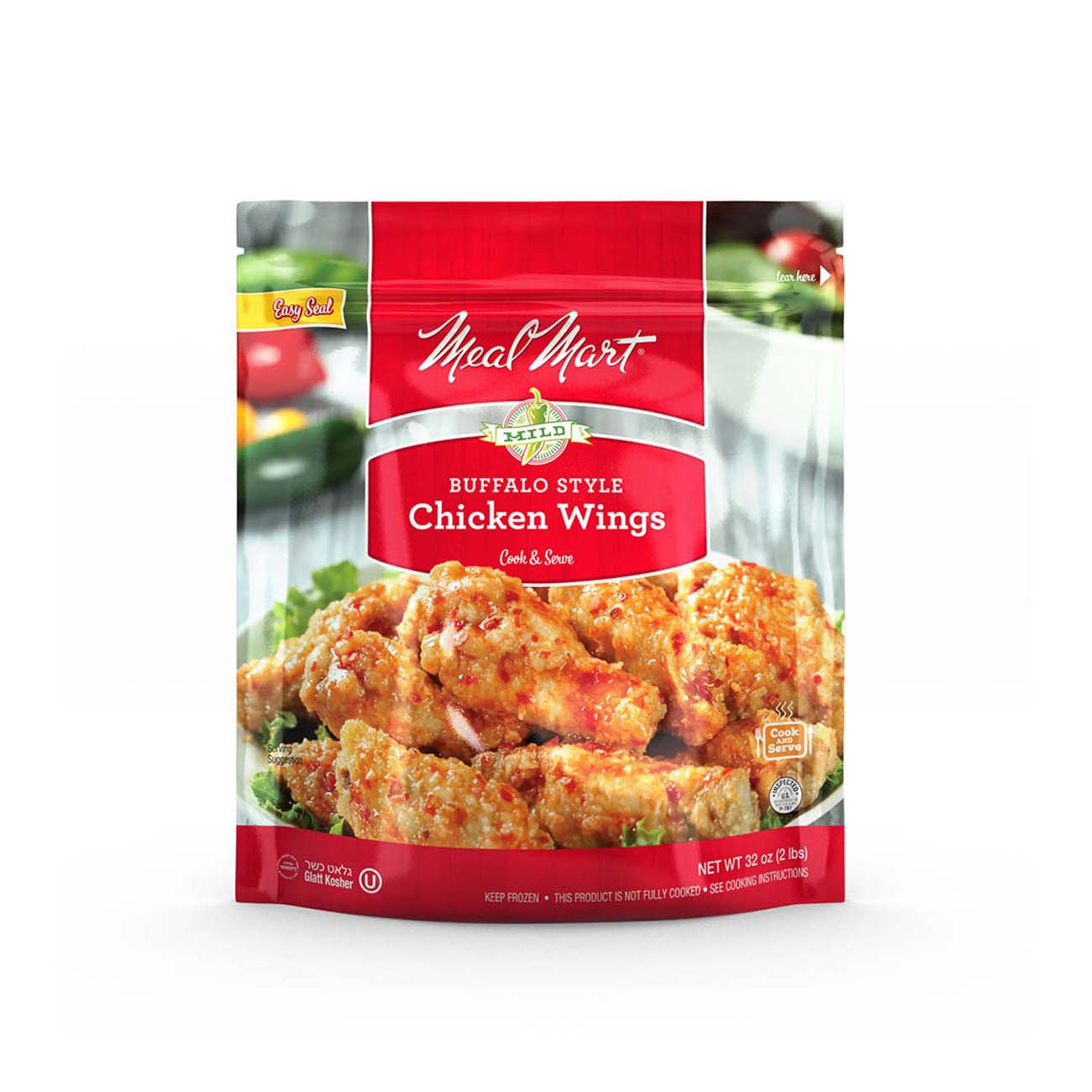 Meal Mart Mild Buffalo Style Chicken Wings, Kosher Shop Entrees