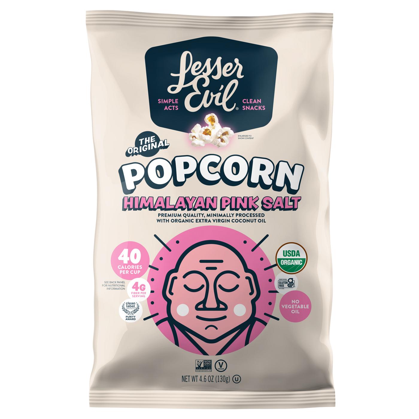 Lesser Evil Organic Popcorn Himalayan Pink Salt; image 1 of 4