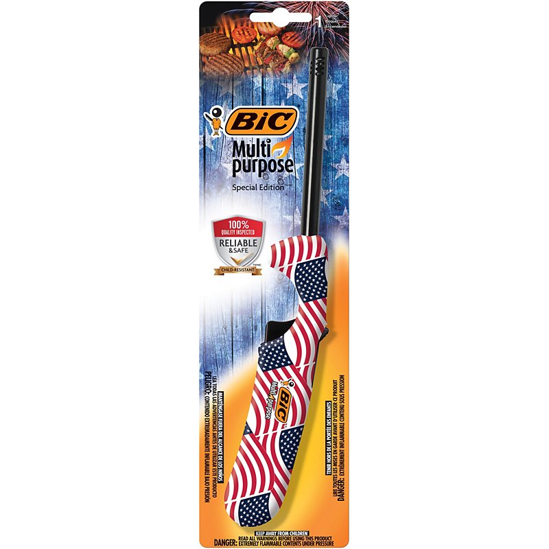 Bic Multipurpose Lighters RED WHITE & BLUE 3 TOTAL FREE SHIPPING 