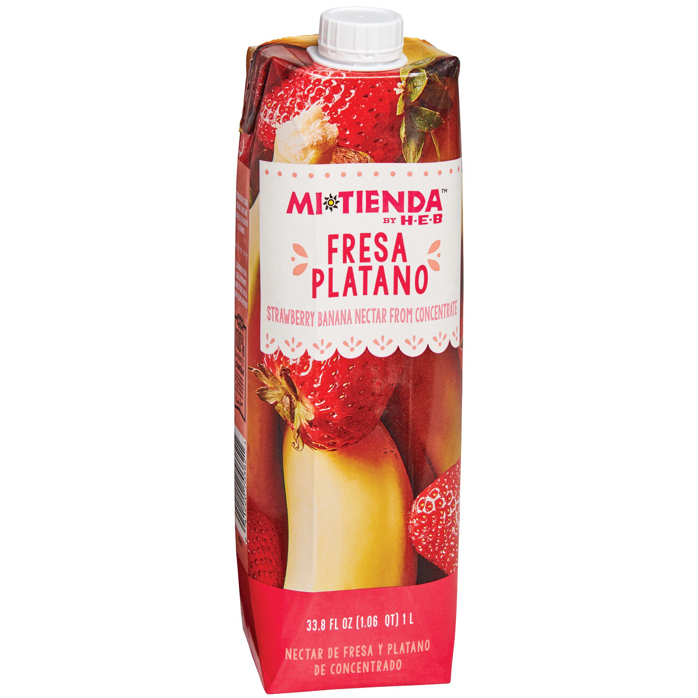H-E-B Mi Tienda Fresa Platano Strawberry Banana Nectar, 33.8 oz