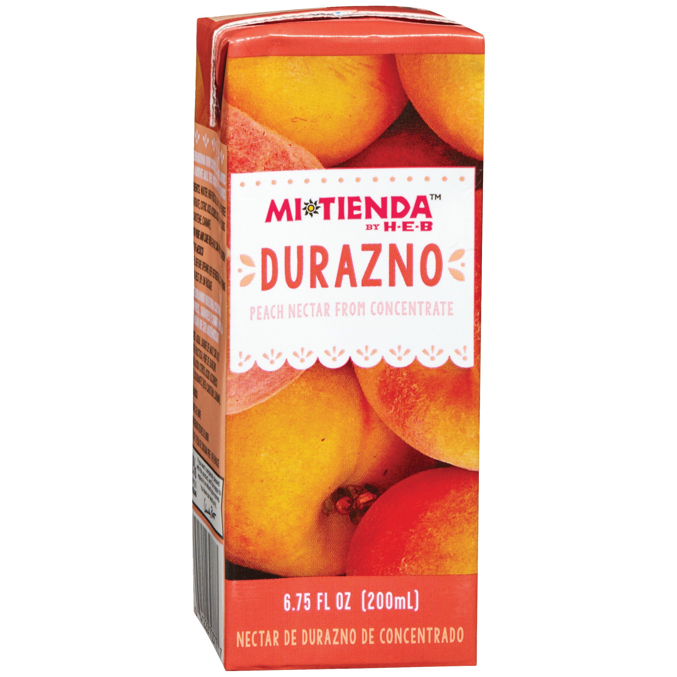 H-E-B Mi Tienda Durazno Peach Nectar Juice Box, 6.75 oz