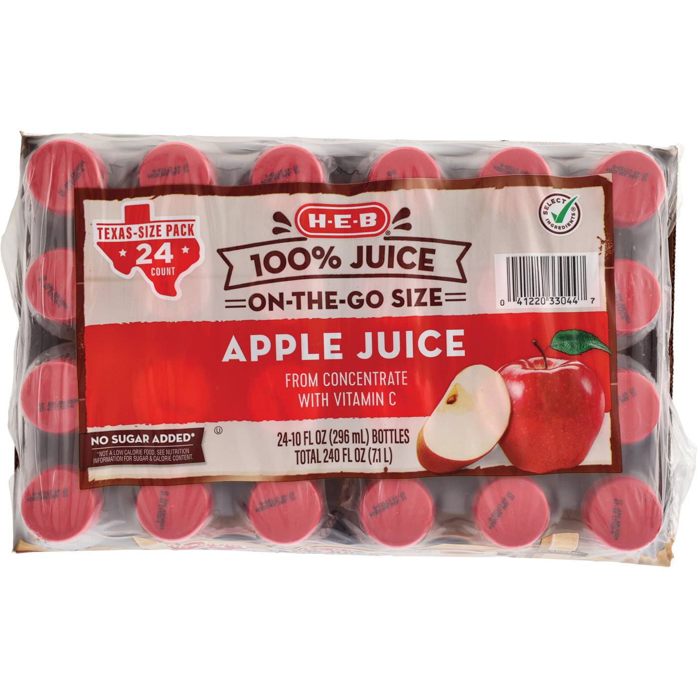 H-E-B 100% Apple Juice 24 pk Bottles - Texas-Size Pack; image 2 of 2