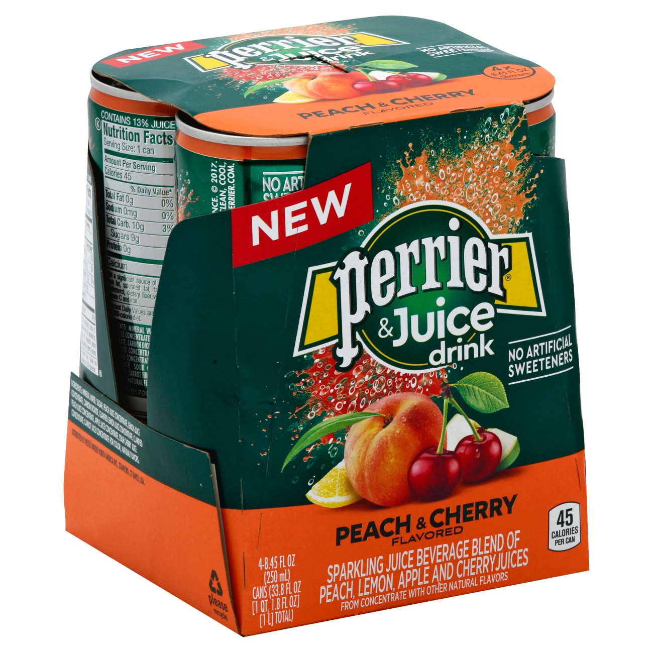 Perrier & Juice Peach & Cherry Flavored Drink 8.45 oz Cans Shop Juice