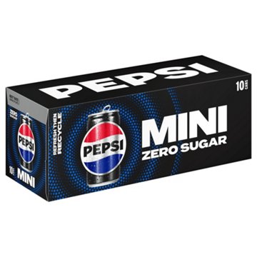 Pepsi Zero Sugar Cola Soda Soft Drink 10 pk Mini Cans
