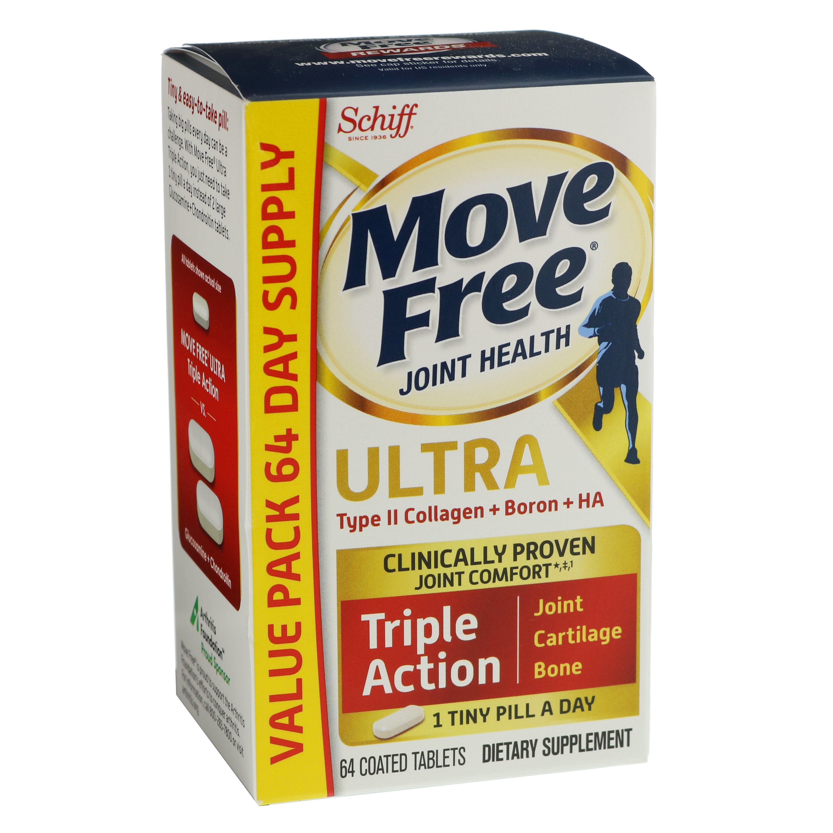 Schiff Move Free Ultra Triple Action with Type II Collagen Boron & HA -  Shop Diet & Fitness at H-E-B