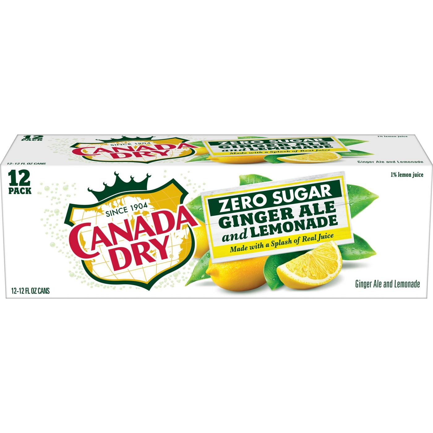 Canada Dry Diet Ginger Ale And Lemonade 12 oz Cans; image 1 of 5