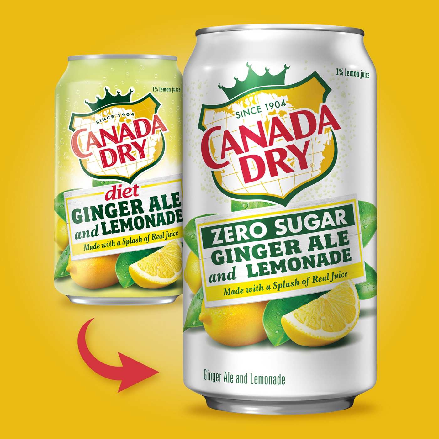Canada Dry Diet Ginger Ale And Lemonade 12 oz Cans; image 2 of 5