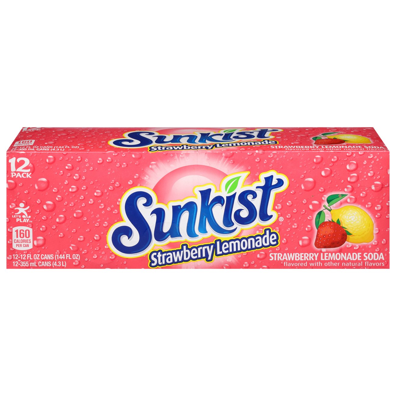 Sunkist Strawberry Lemonade Soda 12 Oz Cans - Shop Soda At H-E-B