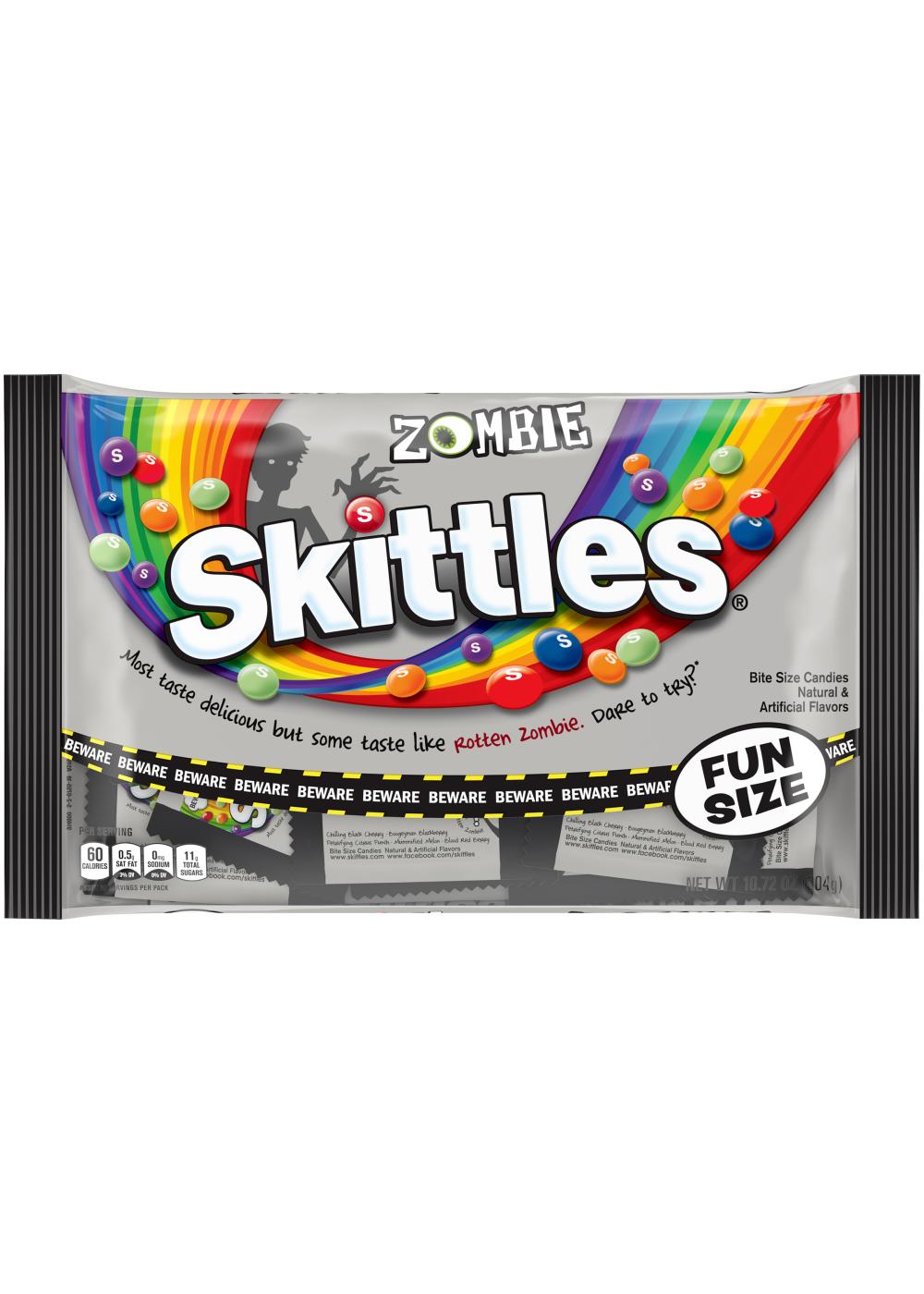 Skittles Zombie Fun Size Halloween Candy Bag; image 1 of 3