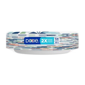 Dixie 10 in Compostable Paper Plates, 54 ct