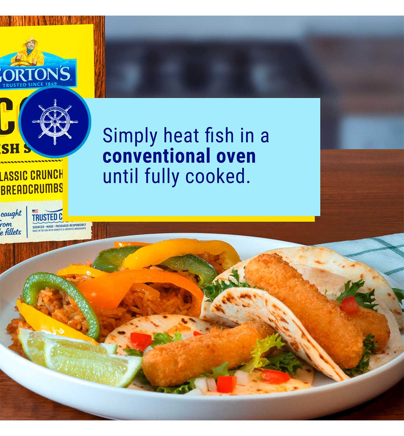 Gorton's Frozen Crunchy Breaded Cod Fish Sticks; image 3 of 6