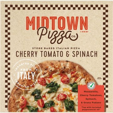 Midtown by H-E-B Cherry Tomato & Spinach Stone Baked Italian Pizza, 14.5 oz