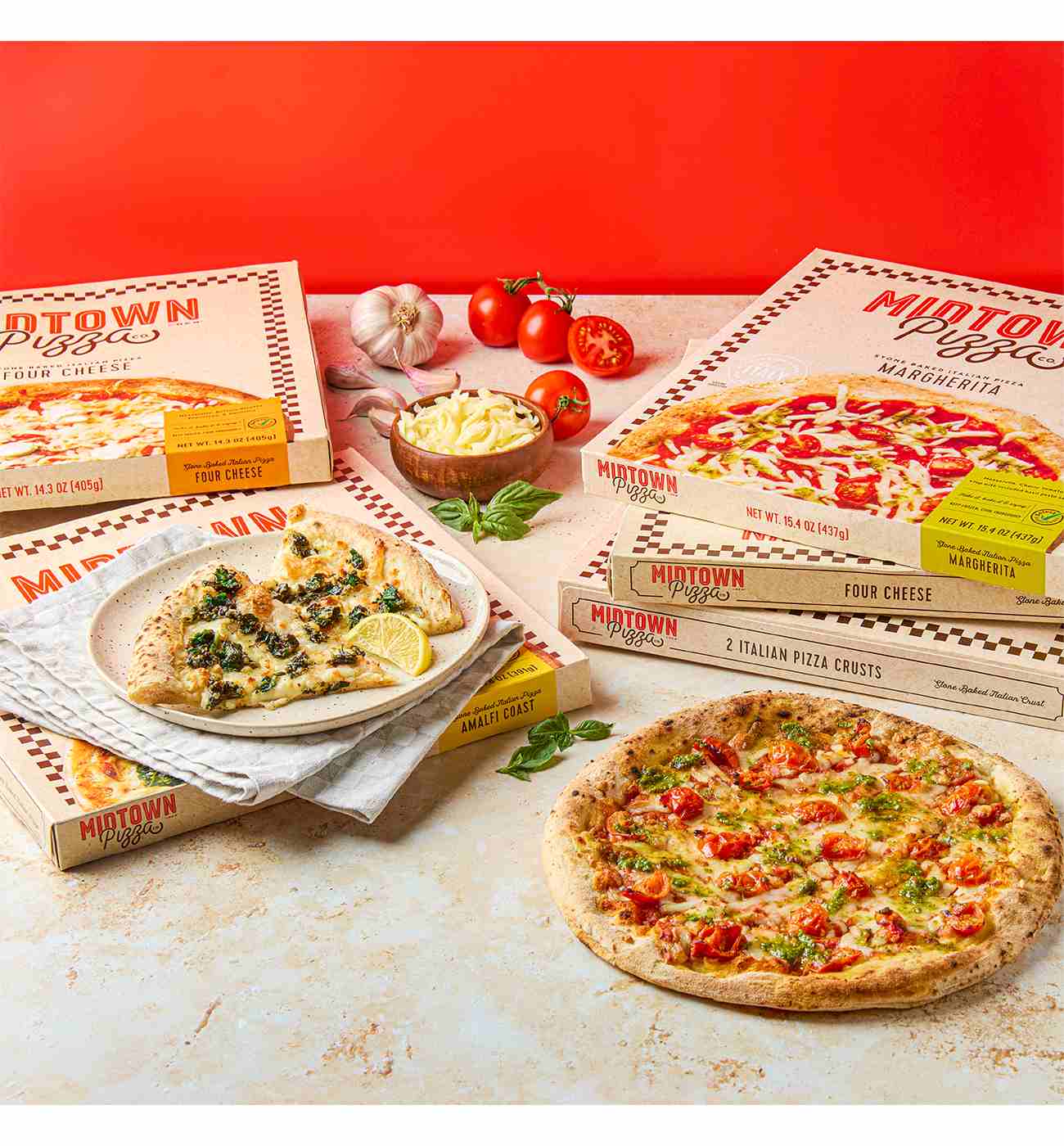 Midtown by H-E-B Cherry Tomato & Spinach Stone Baked Italian Pizza; image 2 of 6