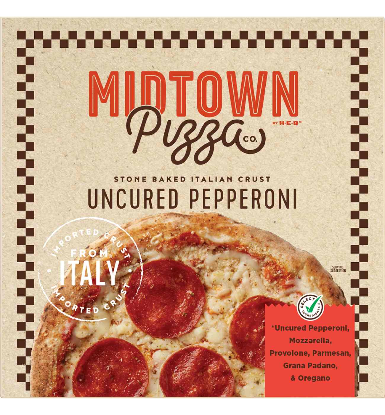 Midtown by H-E-B Uncured Pepperoni Stone Baked Italian Crust Pizza; image 1 of 6