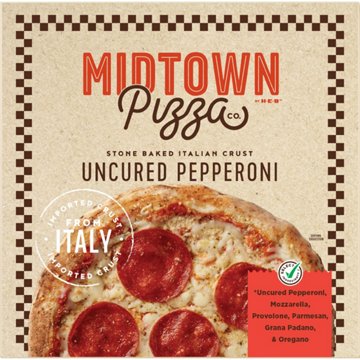 Midtown by H-E-B Uncured Pepperoni Stone Baked Italian Crust Pizza, 15.87 oz