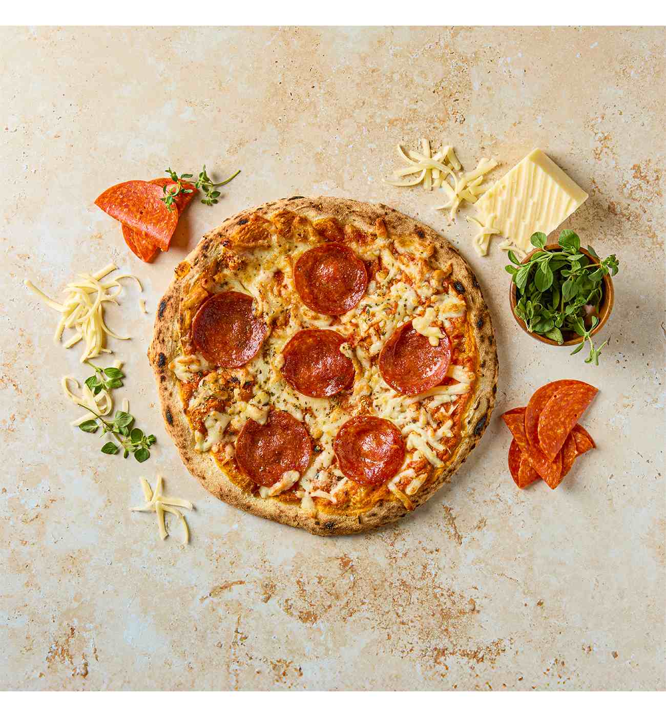 Midtown by H-E-B Uncured Pepperoni Stone Baked Italian Crust Pizza; image 2 of 6