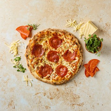 Midtown by H-E-B Uncured Pepperoni Stone Baked Italian Crust Pizza, 15.87 oz