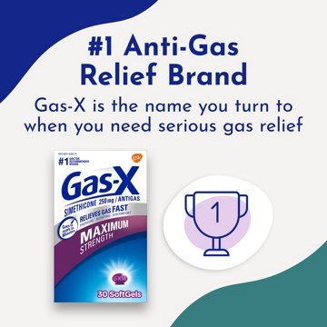 Gas-x Maximum Strength Gas Relief Softgels with Simethicone 250 mg