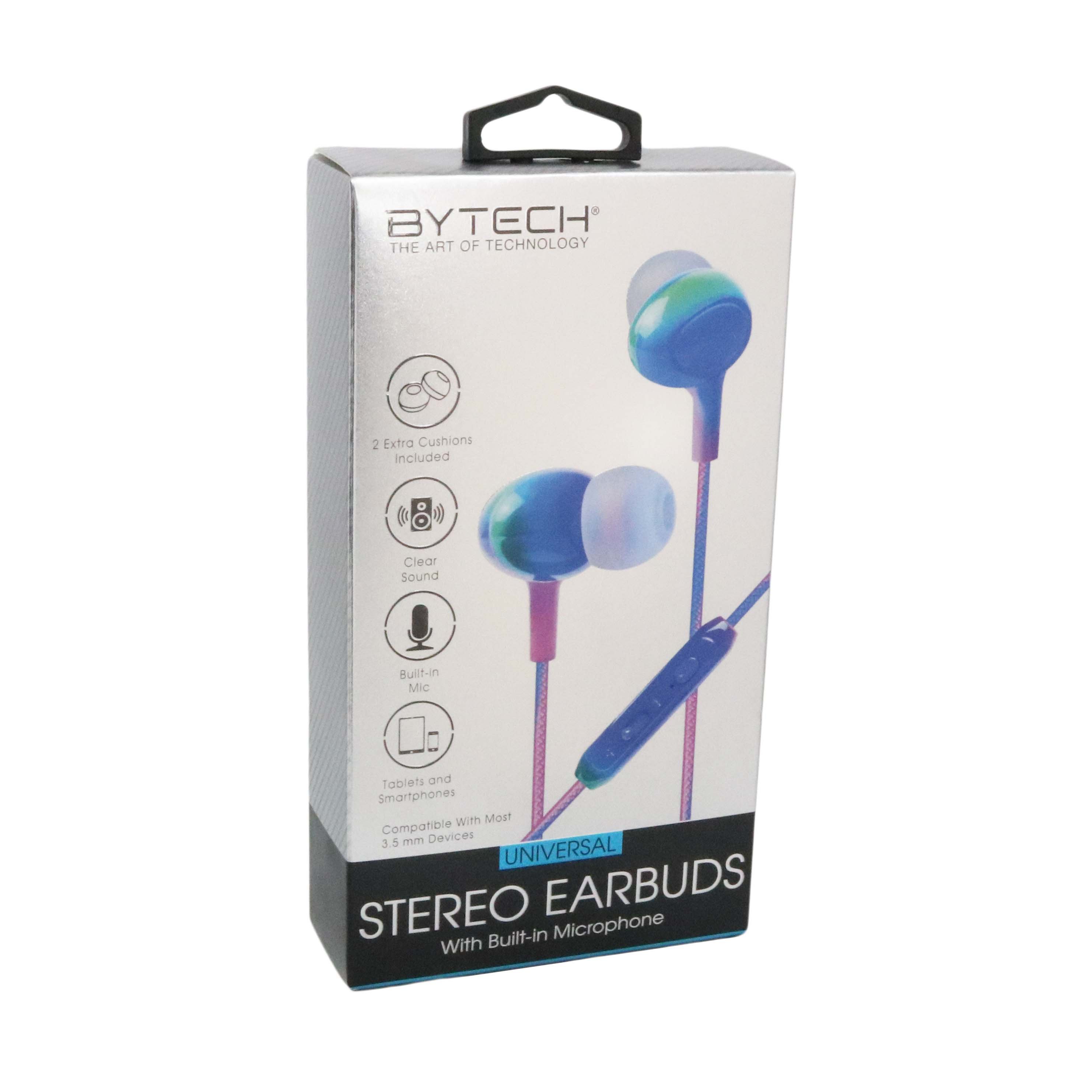 Bytech Rainbow Colored Stereo Earbuds with Microphone - Shop Audio at H-E-B