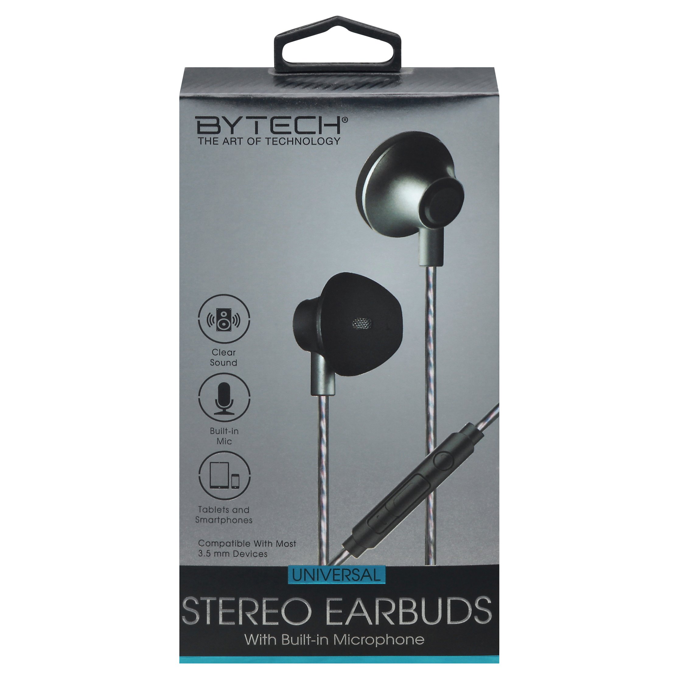 Bytech Black Stereo Earbuds with Microphone - Shop Audio at H-E-B