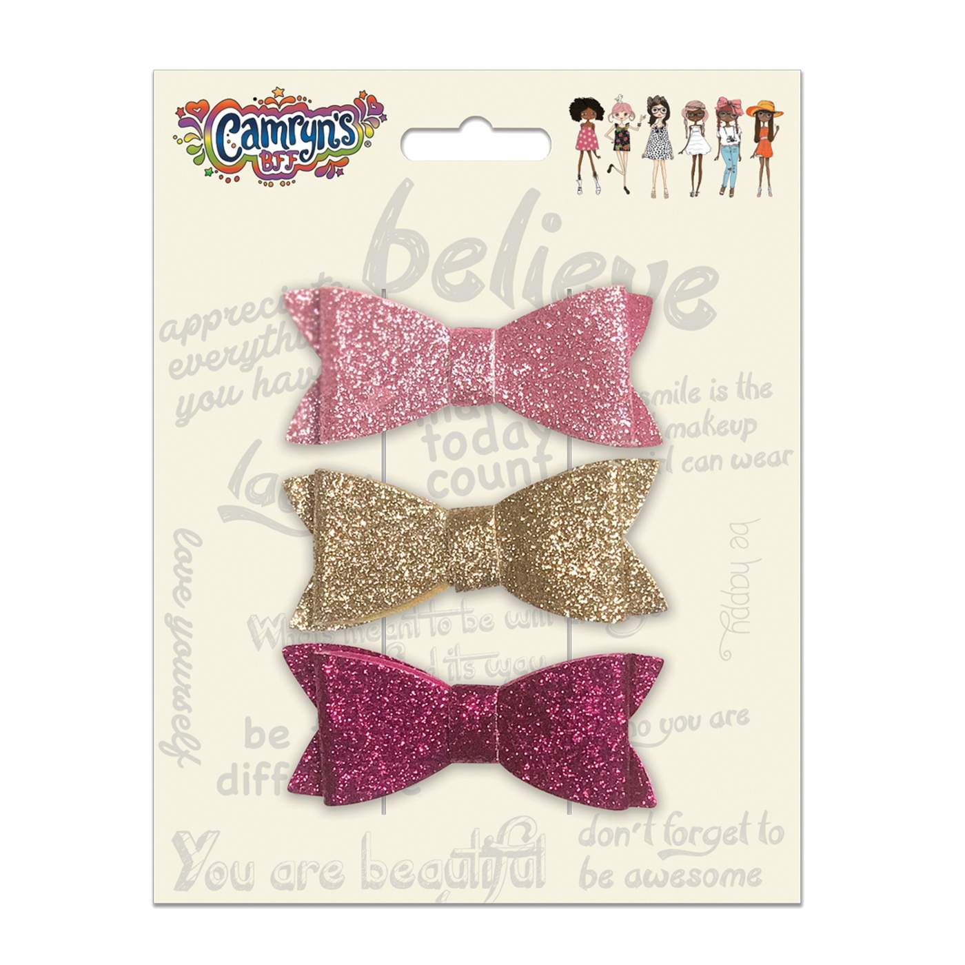Camryn's BFF Glitter Hair Clip Set; image 1 of 2