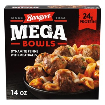 Banquet MEGA Bowls Dynamite Penne with Meatballs Frozen Meal