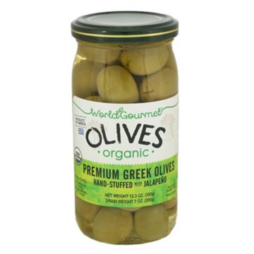 World Gourmet Organic Olives Stuffed with Jalapenos, 12.3 oz