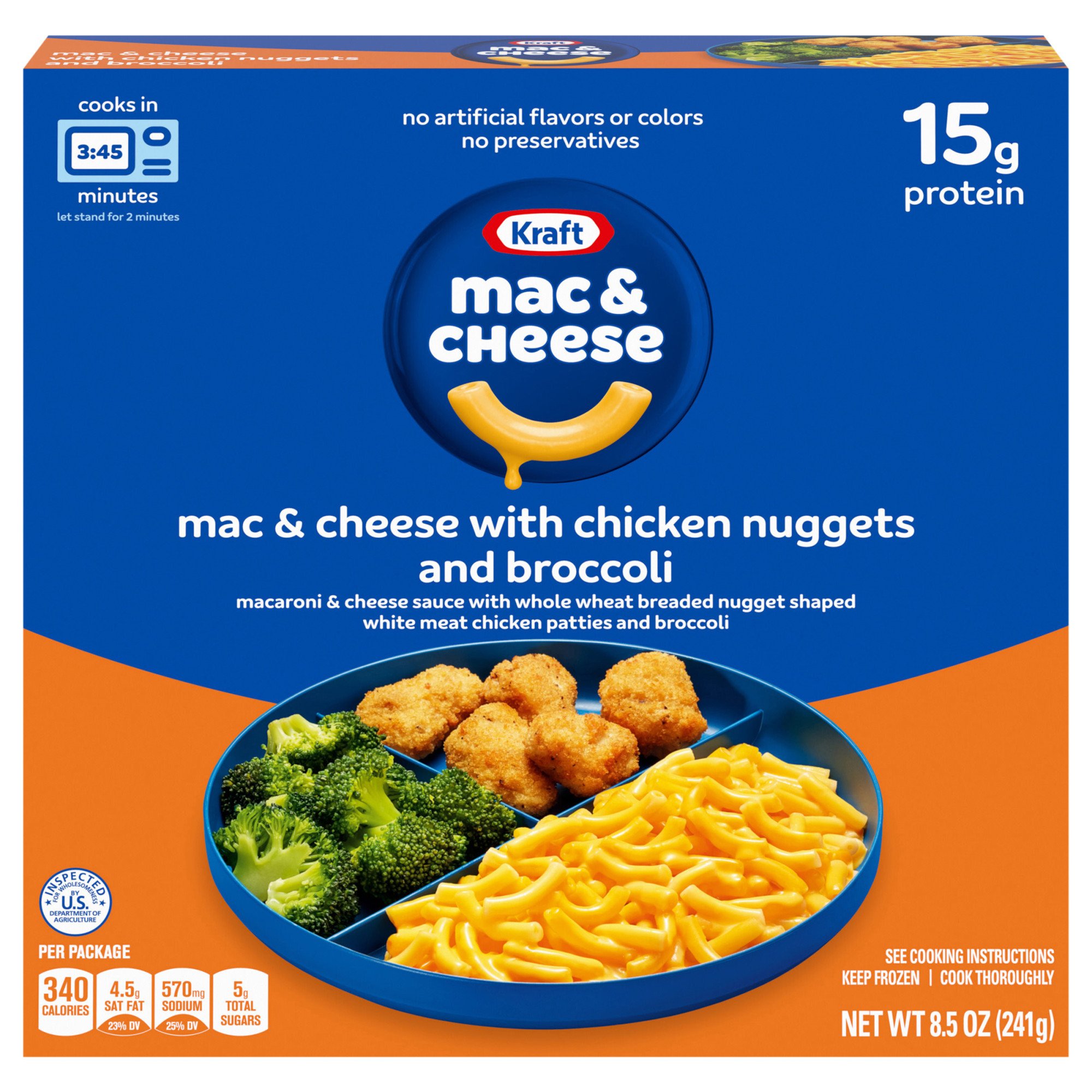 Kraft Macaroni and Cheese Dinner With Breaded Chicken Nuggets and