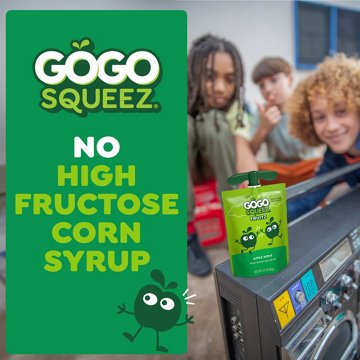 GoGo squeeZ No Sugar Added Banana Strawberry Applesauce Variety Pouches, 20 ct