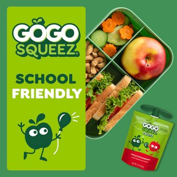 GoGo squeeZ No Sugar Added Banana Strawberry Applesauce Variety Pouches, 20 ct