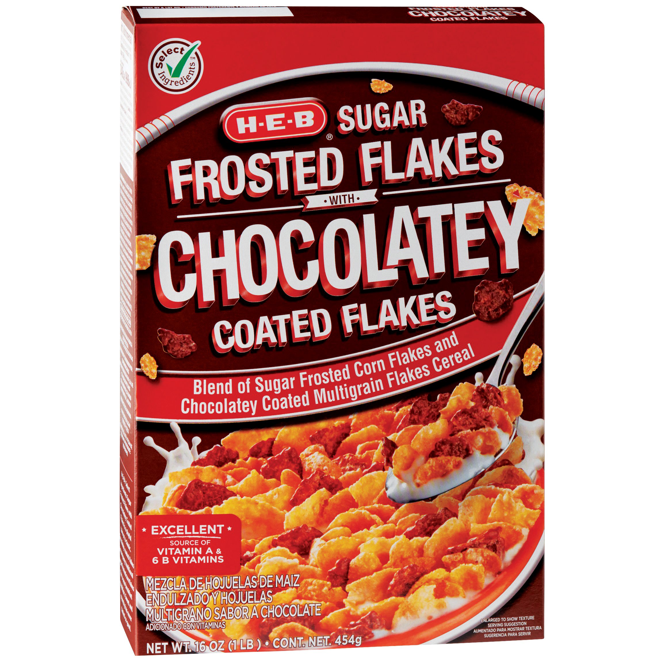 H-E-B Select Ingredients Sugar Frosted Flakes With Chocolately Coated ...