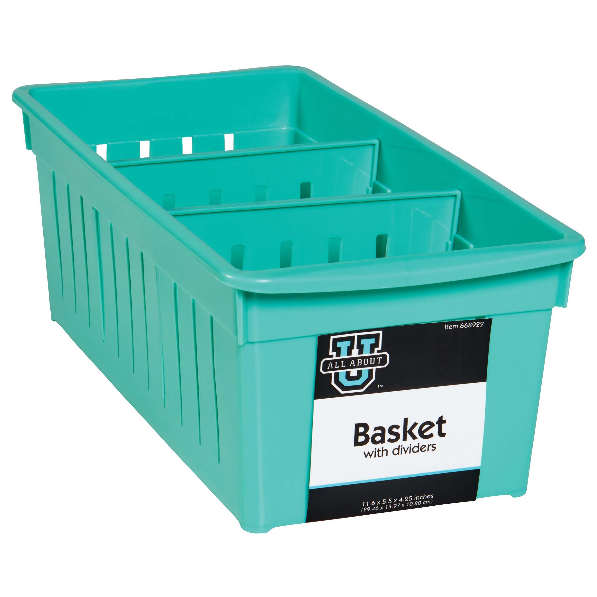All About U Medium Basket With Dividers Mint Shop Storage