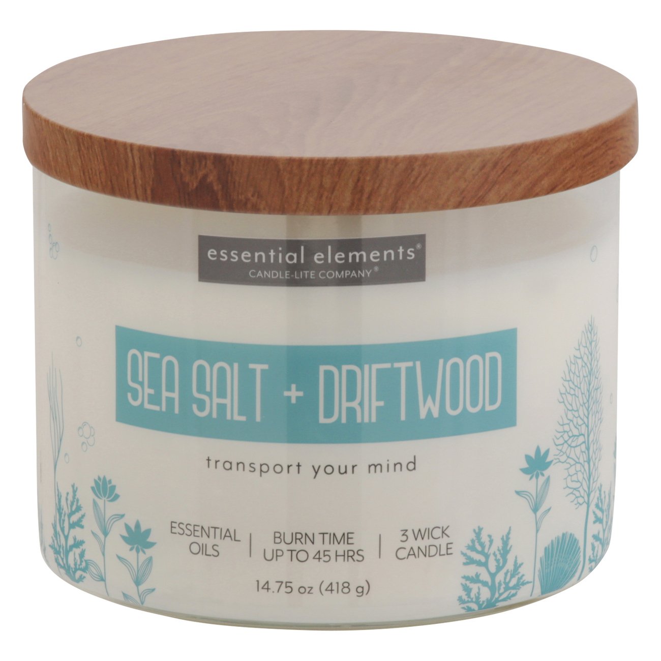 Essential Elements Sea Salt & Driftwood Scented 3Wick Candle Shop