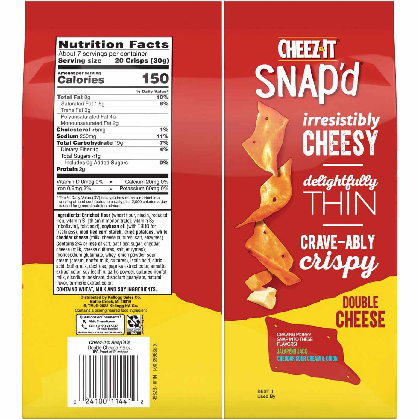 Cheez-It Snap'd Double Cheese Cheese Cracker Chips; image 2 of 5