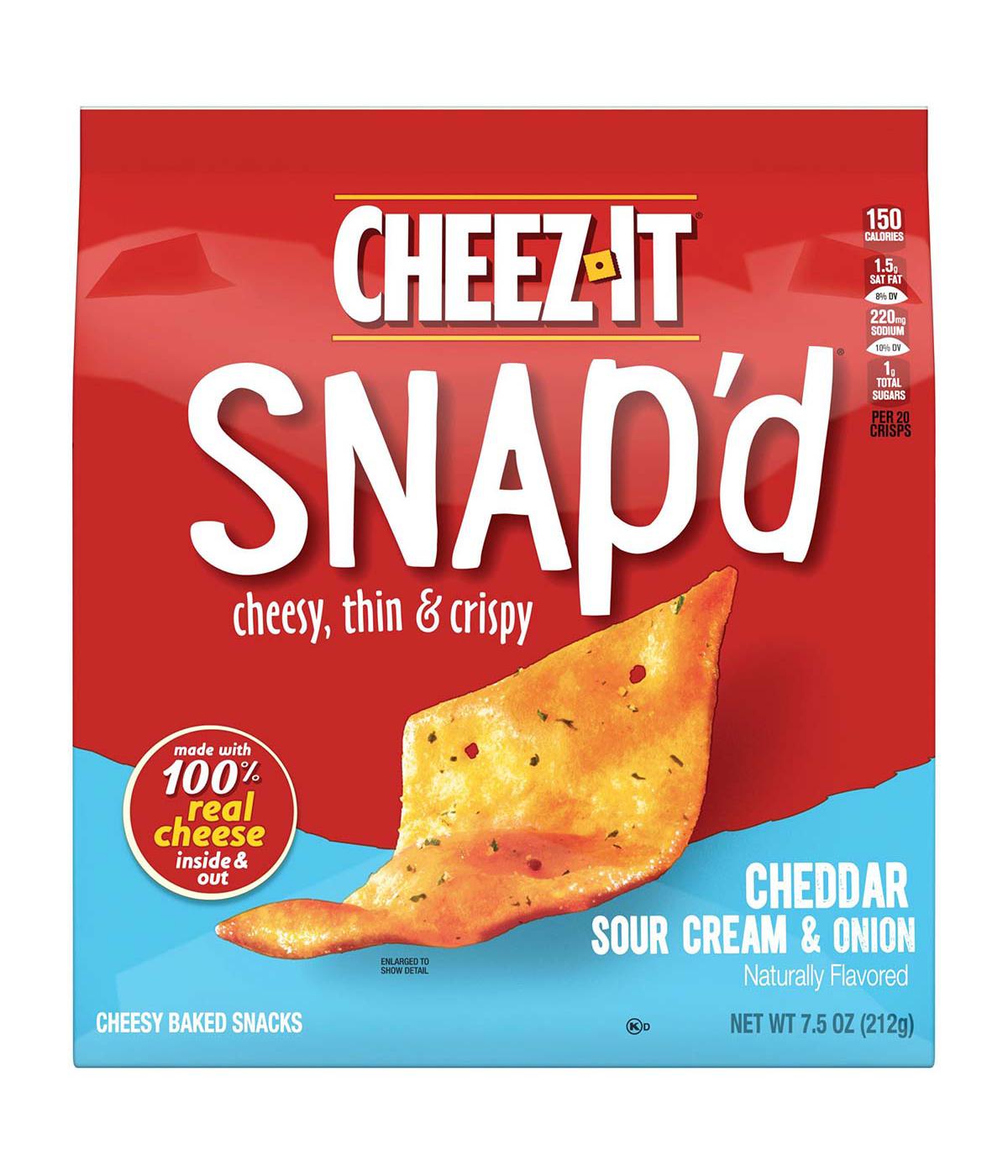 Cheez-It Snap'd Cheddar Sour Cream and Onion Cheese Cracker Chips; image 1 of 5